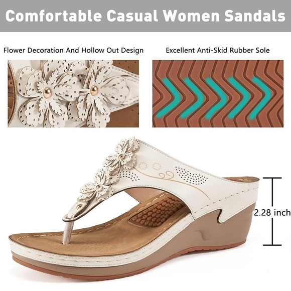 Acupressure Sandals W/ Arch Support & Massage Orthopedic Slip on Shoes Sz 41… - Picture 6 of 6